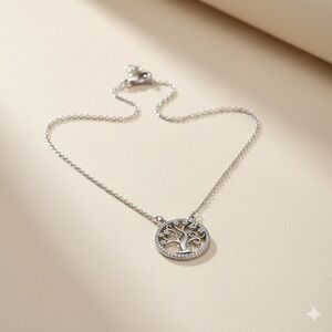 Elegant Silver Tree Pendant Necklace